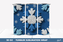 Christmas Snowflake Tumbler Wrap. Crochet Snowflakes PNG Product Image 1