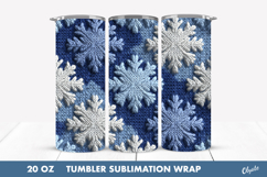 Christmas Snowflake Tumbler Wrap. Crochet Snowflakes PNG Product Image 1