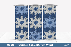 Christmas Snowflake Tumbler Wrap. Crochet Snowflakes PNG Product Image 1