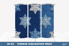 Christmas Snowflake Tumbler Wrap. Crochet Snowflakes PNG Product Image 1
