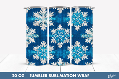 Christmas Snowflake Tumbler Wrap. Crochet Snowflakes PNG Product Image 1