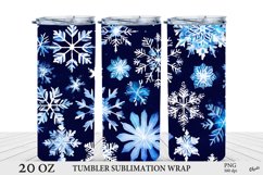 Snowflakes Tumbler Sublimation. 20 OZ Tumbler Wrap PNG Product Image 1