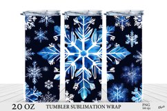 Snowflakes Tumbler Wrap Sublimation. 20 OZ Tumbler PNG Product Image 1