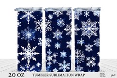Snowflakes Tumbler Sublimation Wrap. 20 OZ Tumbler PNG Product Image 1