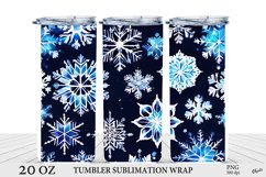 Snowflakes Tumbler Sublimation Wrap. Tumbler Design PNG Product Image 1