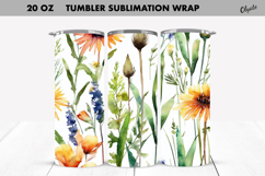 Wildflower Tumbler Sublimation Wrap. 20 OZ Tumbler Product Image 1