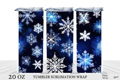 Winter Tumbler Sublimation. Snowflakes Tumbler PNG Product Image 1