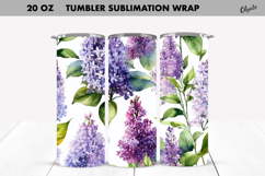 Lilac Flower Tumbler Sublimation Wrap. 20 OZ Tumbler Product Image 1