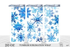Winter Tumbler PNG. Snowflakes Tumbler Sublimation Wrap Product Image 1