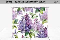 Lilac Flower Tumbler Sublimation Wrap PNG. 20 OZ Tumbler Product Image 1