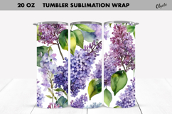 Lilac Flower Tumbler Sublimation Wrap PNG. 20 OZ Tumbler Product Image 1