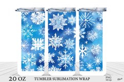 Snowflakes Tumbler Sublimation PNG. 20 OZ Tumbler Wrap PNG Product Image 1