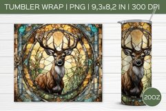 Stained Glass Deer | Tumbler Sublimation Wrap Product Image 1