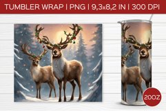 Stained Glass Deer | Christmas Tumbler Sublimation Product Image 1