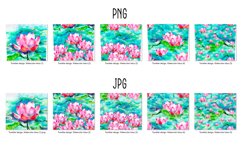 20 oz Tumbler Sublimation. 5designs/Watercolor lotus Product Image 2