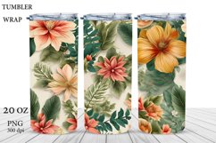 Floral Tumbler Sublimation. Tumbler Wrap PNG Product Image 1
