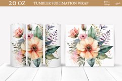 Watercolor Floral Tumbler Wrap. 20 OZ Tumbler Product Image 1