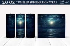 Night Tumbler Wrap PNG. 20 OZ Tumbler Sublimation Wrap Product Image 1