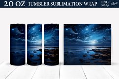 Night Tumbler Wrap PNG. 20 OZ Tumbler Sublimation Wrap PNG Product Image 1