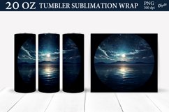Night Sea Tumbler Wrap PNG. 20 OZ Black Tumbler Sublimation Product Image 1
