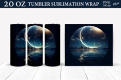 Night Sea Tumbler Wrap PNG. Black Tumbler PNG. 20 OZ Tumbler Product Image 1