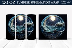 Night Tumbler Wrap. 20 OZ Tumbler Sublimation Wrap PNG Product Image 1