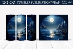 Night Sea Tumbler Wrap. 20 OZ Black Tumbler Sublimation PNG Product Image 1