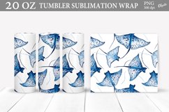 Watercolor Blue Scat Tumbler PNG. 20 OZ Tumbler Wrap PNG Product Image 1