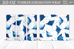 Blue Scat Tumbler PNG. Sea Watercolor Tumbler Wrap PNG Product Image 1