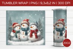 Winter Snowman | Christmas Tumbler Sublimation Product Image 1