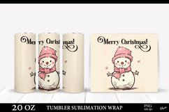 Christmas Tumbler Wrap PNG. Snowman Tumbler Sublimation Product Image 1