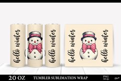 Christmas Tumbler Sublimation PNG. Snowman Tumbler PNG Product Image 1