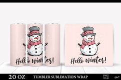 Christmas Tumbler Sublimation. Snowman Tumbler PNG Product Image 1