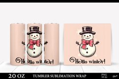Christmas Tumbler Wrap PNG. Snowman Tumbler Sublimation Product Image 1