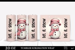 Vintage Snowman Tumbler Wrap. Christmas Tumbler Sublimation Product Image 1