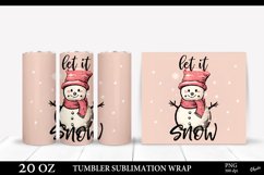 Vintage Snowman Sublimation. Christmas Tumbler PNG Product Image 1