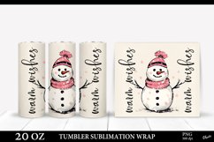 Christmas Tumbler Sublimation. Snowman PNG Tumbler PNG Product Image 1
