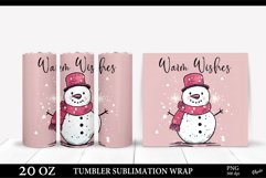 Christmas Tumbler Wrap PNG. Snowman PNG Tumbler Sublimation Product Image 1