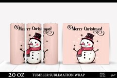 Christmas Tumbler Sublimation PNG. Snowman PNG Tumbler PNG Product Image 1