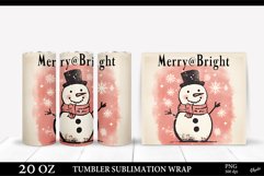 Vintage Snowman Sublimation PNG. Christmas Tumbler PNG Product Image 1