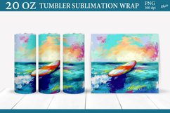 Surf Tumbler Wrap Sublimation PNG. Surfing 20 OZ Tumbler PNG Product Image 1