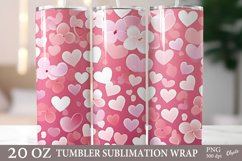 Valentines Pattern Tumbler Wrap. 20 OZ Tumbler PNG Product Image 1