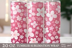 Spring Flowetrs Tumbler Wrap PNG. 20 OZ Tumbler PNG. Product Image 1