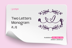 Flourish Two Letters Monogram a_q Product Image 1