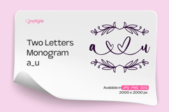 Flourish Two Letters Monogram a_u Product Image 1