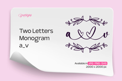 Flourish Two Letters Monogram a_v Product Image 1