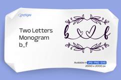 Flourish Two Letters Monogram b_f Product Image 1
