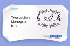 Flourish Two Letters Monogram b_h Product Image 1