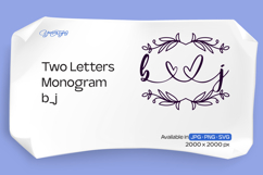 Flourish Two Letters Monogram b_j Product Image 1