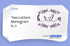 Flourish Two Letters Monogram b_n Product Image 1